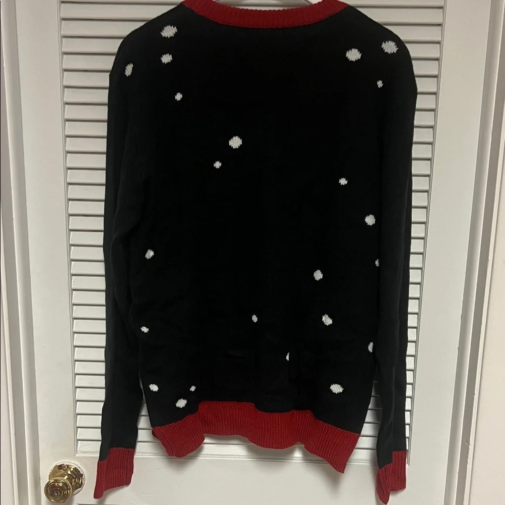 Ugly Christmas Sweater Black and Red Santa Crewneck - Picture 6 of 10